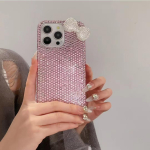 Luksuslik s&auml;delev teemant Sobib Apple iPhone 16 Pro Maxile K&auml;sitsi maalitud teemant 15 Vibu Kukkumisvastane mobiiltelefoni&uuml;mbris 14 iPhone16 gray