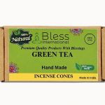 BLESS INTERNATIONAL Roheline tee 100% naturaalne viiruk-k&auml;bid K&auml;sitsi valmistatud - k&auml;sitsi kastetud orgaanilised kemikaalid - puhastus-l&otilde;&otilde;gastus-positiivsus Pack Of 10 Cones