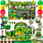 Plants vs Zombies Peodekoratsioonid, 169 tk M&auml;ngu Zombide Peotarbed, sealhulgas B&auml;nner Taustapilt Taldrikud Koogikatted jne as the picture