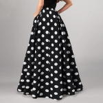 Naiste Retro Polka Dots Pikk Seelik Seelik Kevad Suvi Vabaaja Pikk Seelik Prindiga Maxi Seelik K&otilde;rge V&ouml;&ouml;koht Pidu Rand XXXXXL must