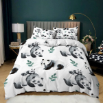 Multikas panda tekikate komplekt Armas Kawaii metsloomade tekikate Kuninganna Kuninga suurusega voodipesu komplekt padjap&uuml;&uuml;ridega lastele t&uuml;drukule 140x200cm 3pcs