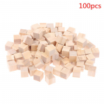100 tk viimistlemata t&uuml;hjad mini isetehtud puidust ruudukujulised tahked kuubikud puidut&ouml;&ouml;ks one size