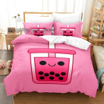 Hip Hop Angry Geometry Dash Voodipesu komplekt &Uuml;he Twin T&auml;is Queen King Suuruses Voodikomplekt M&auml;ngude Magamistuba Tekikoti komplektid Anime Voodi 70x133cm 2pcs pink