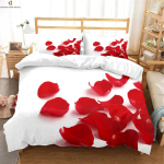 Vintage veinpunane roosiprintiga tekikott voodipesukomplekt tekikott padjap&uuml;&uuml;r romantiline s&otilde;brap&auml;evakingitus kolmeosaline komplekt EU 135x200cm 2PCS