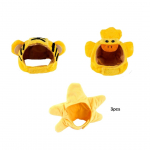 3 kassim&uuml;tsi, kassiriided, k&otilde;rvadega puuviljam&uuml;ts, kassidele ja v&auml;ikestele koertele sobiv l&otilde;bus kassim&uuml;ts, kassipojad, kutsikad, peokooslus kollane