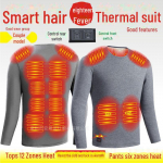 Nutikas elektriliselt soojendatav talve&uuml;likond: Sisaldab soojendava puuvillase voodriga riideid ja k&uuml;lmakindlaid temperatuurikontrolliga alusp&uuml;kse ja p&uuml;kse top, XXL hall