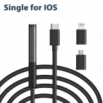 Endoskoop Inspektsioonikaamera 3 &uuml;hes Mikro-USB/C-t&uuml;&uuml;pi Mini Inspektsioonikaamera iOS iPhone jaoks Veekindel Torujuhtme Boorskoop 1M