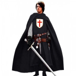 Halloweeni meeste keskaegne Letin Risti Templari r&uuml;&uuml;tli tikandiga keep tuunika kost&uuml;&uuml;mid kapuutsiga m&uuml;ts keep Cosplay kost&uuml;&uuml;m Renessanss S