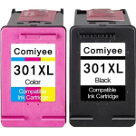 2 Cartouche d'encre Compatible pour HP 301 XL 301XL Compatible pour Envy 4500 4507 5530 DeskJet 2054A 2510 2540 2050 1510 3055A 1050