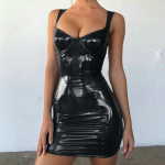 Naiste l&auml;ikiv kleit Seksikas kerge, rinnaga m&auml;hitud sukkseriga &ouml;&ouml;klubi l&uuml;hike kleit XL must