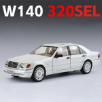 1:24 Mercedes-Benz W140 320SEL Klassikaline auto sulamist auto mudel Heli ja valgus Tagasit&otilde;mmatav Laste m&auml;nguasjade kollektsioon Trendikad kaunistused poistele s&uuml;nnip&auml;evakingitus valge