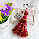 2 tk Kardinatarvikud DIY Dekoratsioon Tutt Riputusn&ouml;&ouml;r Multifunktsionaalne Siidist Tutt Graatsiline R&otilde;ivaste Kaunistus V&otilde;tmehoidja