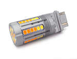 2 tk P27/7W LED pirn 3157 12-24V valge-oranž veavaba 100% CANBUS maastikus&otilde;iduks