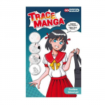 Gabarit trace Manga - GO MANGA - Ecoli&egrave;re - Grille de tra&ccedil;age - Format A4 - Plastique souple