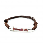 Pierres et Min&eacute;raux. Bracelet Rubis brut. Couleur marron.