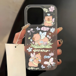 Mobiiltelefoni&uuml;mbrised iPhone 11 13 15 Pro Max 12 14 Pro Max &uuml;mbrisele iPhone 16 15 Plus 13 Pro 12 j&auml;&auml;tunud tekstuuriga maalitud koomiksililled iPhone 11 valge