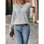 YYFS Naiste moe vabaaja kevads&uuml;gise &uuml;hev&auml;rvilise tr&uuml;kiga pikkade varrukatega O-kaelusega pluusid ja s&auml;rgid S