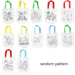 2 tk DIY kott v&auml;rvimarkeritega K&auml;sitsi valmistatud maalimine lausriidest kotid lastele Kunst k&auml;sit&ouml;&ouml; v&auml;rviline t&auml;itmine joonistusm&auml;nguasi juhuslik One Size valge