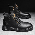 Luksuslikud Meeste Poolsaapad Retro Briti K&otilde;rged Meeste Saapad Mood Kvaliteetsed Nahast Kingad V&auml;listingimustes Meeste Mootorrattasaapad 41 must/khaki