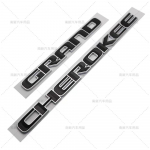 3D ABS Kroom Must Logo Grand Cherokee Embleem T&auml;hed Nimesilt Auto Ukse M&auml;rk Kleebis Tarvikud Silver Black
