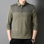 Meeste pikkade varrukatega polos&auml;rk Meeste triibuline rev&auml;&auml;rkraega T-s&auml;rk Keskmine Vabaaja V&ouml;&ouml;tasku Top 4XL sinine