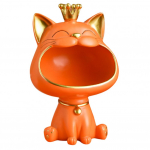 &Otilde;nnekass Kujuke Kompvekikarp Hoiustamine Suure Mahutavusega Dekor S&uuml;nteetiline Vaik Armas Naerev Kassipoeg Figuur Kuju Veranda Kodu Dekor oranž