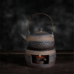 Jaapani J&auml;medakoeline Keraamika K&auml;sitsi Valmistatud Teekannusoojendi Keraamiline Retro Tee Soojendi K&uuml;&uuml;nlajalg Veekeetja Hoidja Teepliit Kung Fu Tee Komplekt Tea Set gray