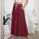 Naiste lendlevad volangidega &auml;&auml;ris, joonega maksiseelikud elastse v&ouml;&ouml;kohaga elegantsed mitmekihilised Boho pikad seelikud L
