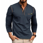Meeste Fit pikkade varrukatega Henley s&auml;rgid Stretch aluspesu vabaaja &uuml;laosad, n&ouml;&ouml;bid, hingavad spordis&auml;rgid, sportlikud treeningud, niiskust &auml;rajuhtivad T-s&auml;rgid S