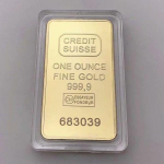 1 COPY CREDIT SUISSE 1 OZ kullatud baarist m&auml;lestusm&uuml;ntide kollektsioon erinevate numbritega m&auml;lestusm&uuml;ntidest 1Pcs