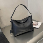 Retro suur mahtuvus Ehtne nahast Crossbody K&auml;ealune kott Moodne veisenahast &Uuml;he &otilde;la naiste kott must