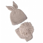 2 tk/komplekt Vasts&uuml;ndinu Fotograafia Rekvisiidid Kootud Armas J&auml;nese Kujuline M&uuml;ts+P&uuml;ksid R&otilde;ivad Kost&uuml;&uuml;m Talvine Beebi Foto Rekvisiidid Riided &Uuml;likond Option 1 valge