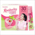 TEAZEN Kombucha Maasika-Kiivi Tee 30 pulka / V&auml;hese kalorsusega, null suhkrut, prebiootikumidega 30 STICKS x 1 BOX