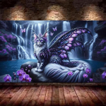 J&auml;&auml;draakon, Fantaasiamaastik, Kosk, Lilled, Ise meisterda 5D teemantmaal, Uus 2025, T&auml;ielik mosaiik, Teemanttikand, M&uuml;&uuml;k, Suur suurus Full Round 50x100CM