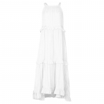 Naiste vabaaja tahke volangidega pikk kleit suvine elegantne varrukateta suvekleit elegantne harajuku maxi kleit rannapidu &otilde;htune vestido XXL