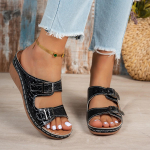 2025 Suvemood Naiste Kiilpl&auml;tud Premium Ortopeedilised Avatud Varvastega Kingad Naistele Libisemisvastased Platvormiga Retro Pl&auml;tud Naised 36 must