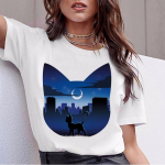 Sailor Moon T-s&auml;rk Naiste kawaii Mood Naiste Harajuku Tees T-s&auml;rk esteetiline Ulzzang T-s&auml;rk Armas L valge