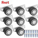 8/1 TK Mini K&uuml;lgkinnitusega Rullikud Vaiksed Kummist M&ouml;&ouml;blirullikud Suundrattad K&auml;ru Sahtli K&ouml;&ouml;gikappidele