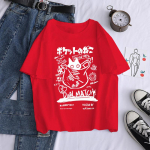 Uued Meeste Naiste Multifilm T-s&auml;rgid Harajuku Kawaii Kassi Prindiga L&uuml;hikeste Varrukatega Tees Paarile Streetwear R&otilde;ivad Y2K Topid Graafilised T-s&auml;rgid 4XL