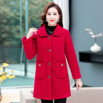 Keskealised eakad naised Palus paksendatud lambavillast mantel Ema ka&scaron;miir Keskmine pikk granuleeritud talv XXXXXL punane