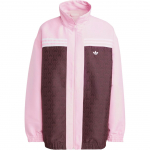 Adidas Originals Logo Prindi Muster Seisukrae T&otilde;mblukk L&otilde;tv Pikk Varrukas Jakk Naiste Jakk Roosa JN8301 XS
