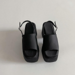 Moodsad Suvised Naiste Moodsad Leopardimustriga Avatud Varbade Sandaalid Platvormiga Peo K&otilde;rged Kontsad Disaineri Vabaaja Jalan&otilde;ud Naistele Zapatillas Mujer 35 must
