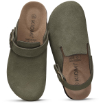 Moodsad naeratus Pop Meeste pl&auml;tud Nahast muulad korgist sisetaldadega Slip-on Kartulikingad Suede kingad reguleeritava kannarihmaga 42 black