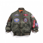 Norman Kids' TOPGUN Piloodijakk: Paksenenud s&uuml;gis-talvine t&ouml;&ouml;riietuslik pesapallimantel poistele ja t&uuml;drukutele, suurused S-M-L. 115 cm