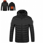 Meeste soojendusega jakid &otilde;ues mantel USB elektriline aku pikad varrukad soojendusega kapuutsiga jakid soojad talvised termoriided 6XL must