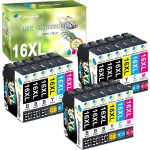 16XL Cartouches d'encre Remplacement pour 16 XL avec Workforce WF-2510 WF-2010 WF-2750 WF-2760 WF-2630 WF-2660 WF-2650 WF-2540