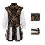Tudor Elizabeth Kuningas Prints Cosplay Kost&uuml;&uuml;m R&otilde;ivad Vest P&uuml;kstega T&auml;iskomplekt Tikitud Tudo XL