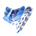 Reguleeritavad valgustusega rulluisud valgustusega ratastega lastele ja t&auml;iskasvanutele t&uuml;drukutele ja poistele meestele ja naistele M sinine