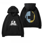Daft Punki kapuutsiga dressipluusid meestele ja naistele s&uuml;gisel ja talvel, featuring loose, trendy and personalized printed coats S black
