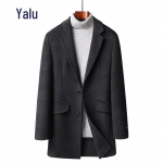 Yalu EY Men's Plaid Wool Blend Coat with Down Liner 3XL